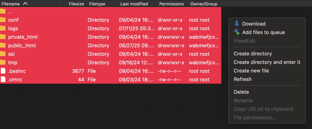 Backup files of your site Via FTP
